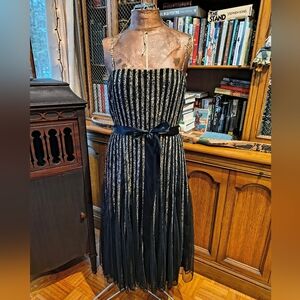 Vintage Cache Black And Gold Cocktail Dress Size 12